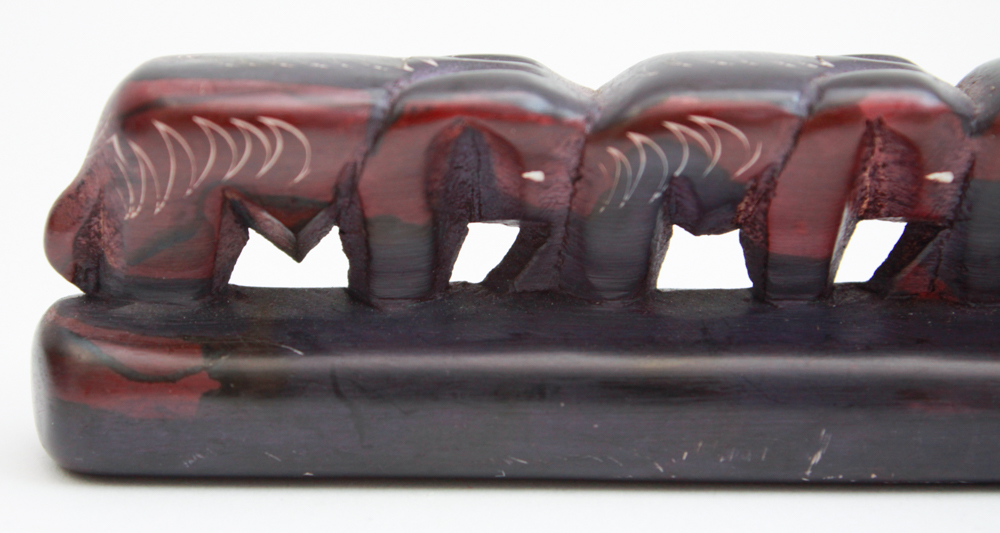 Heavy Cast Brass Chinese Elephant and Carved Stone Elephant