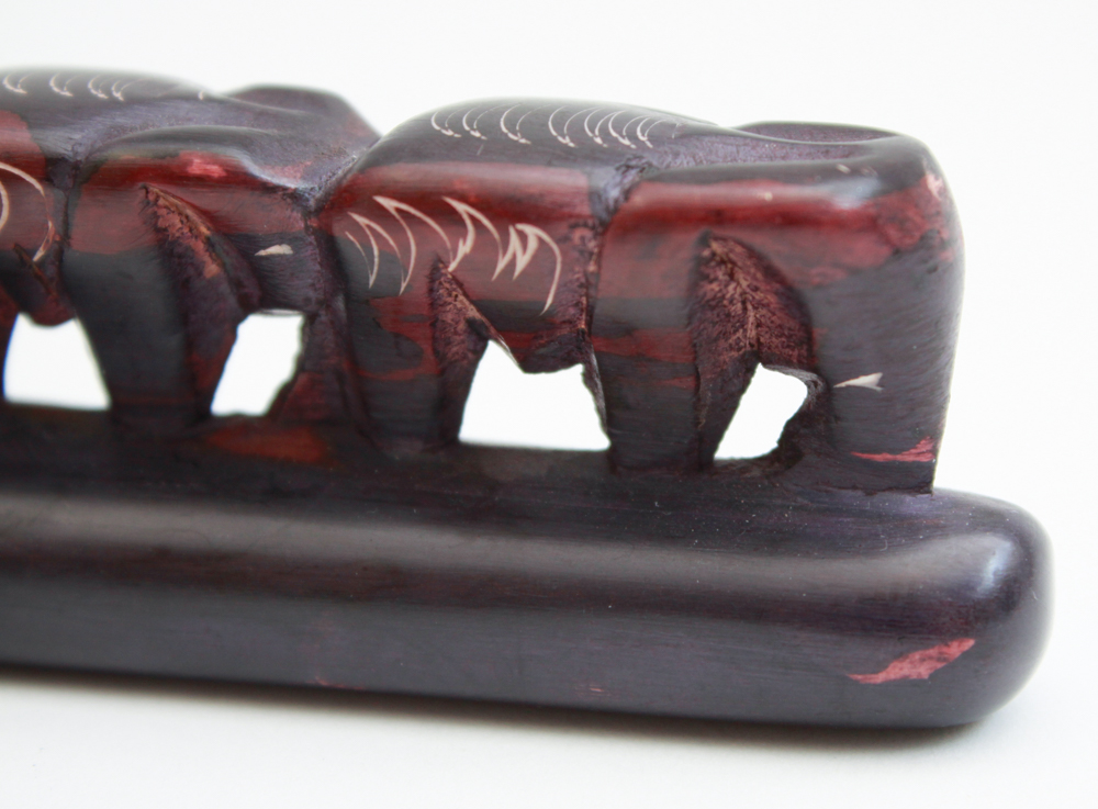 Heavy Cast Brass Chinese Elephant and Carved Stone Elephant