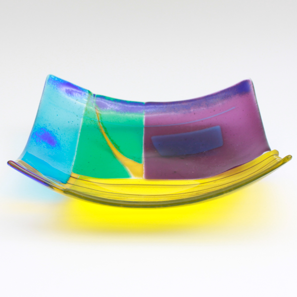 Signed Art Glass Fused Glass Plate