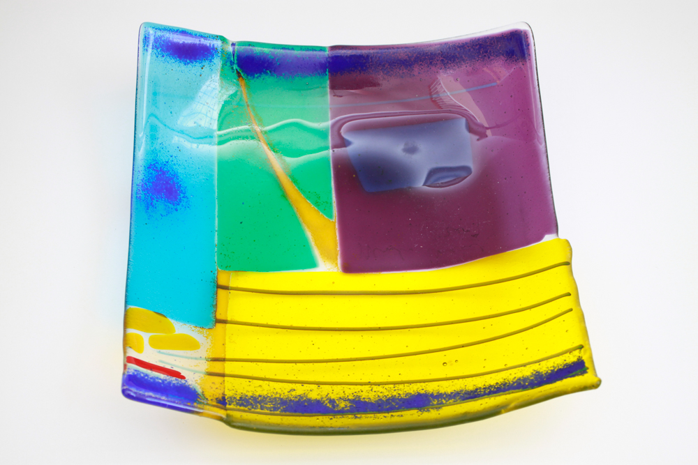 Signed Art Glass Fused Glass Plate