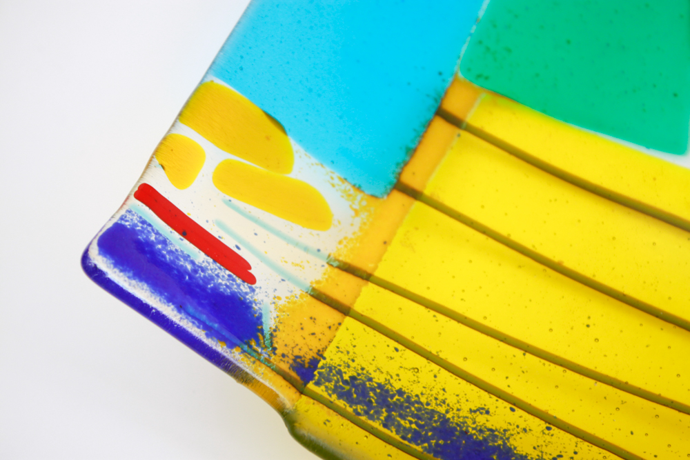 Signed Art Glass Fused Glass Plate