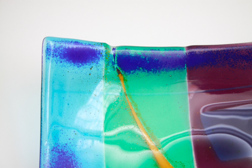 Signed Art Glass Fused Glass Plate