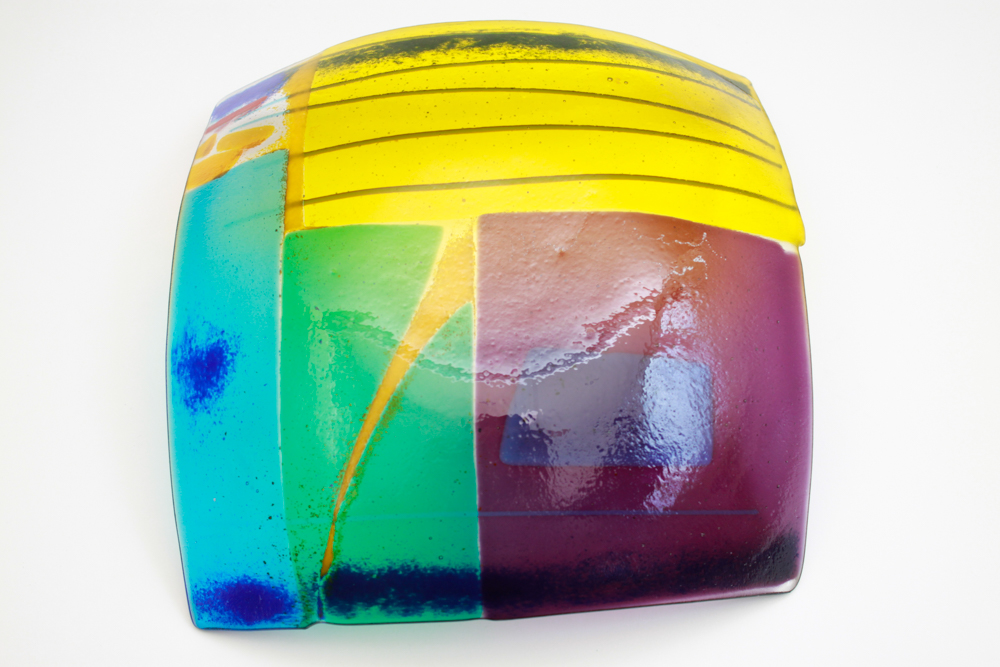 Signed Art Glass Fused Glass Plate