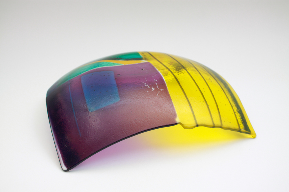 Signed Art Glass Fused Glass Plate