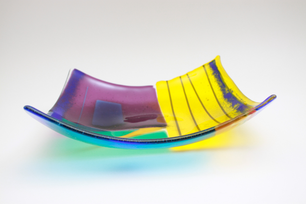 Signed Art Glass Fused Glass Plate