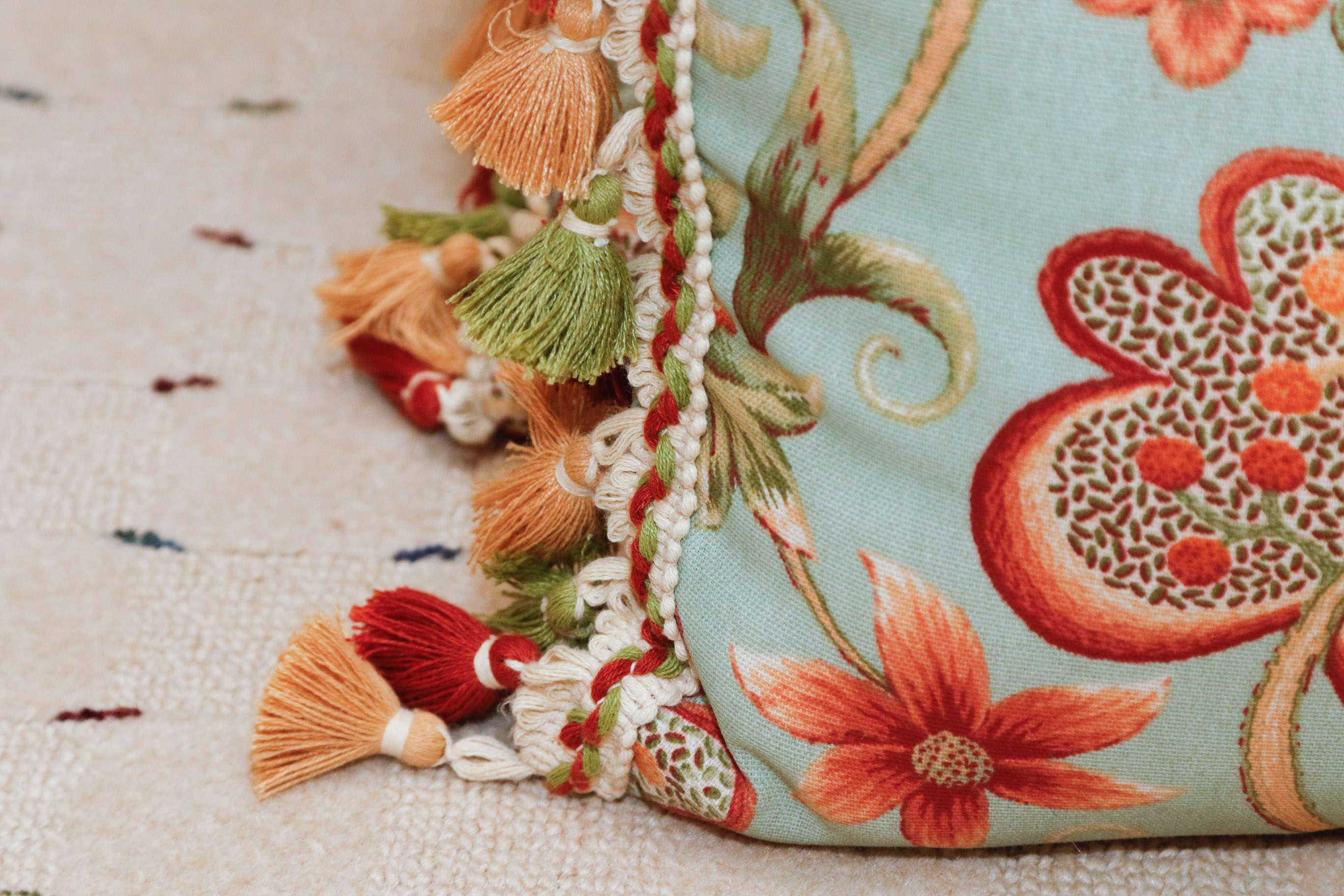 Custom Upholstered Outdoor Cushions and Matching Bolster Pillows