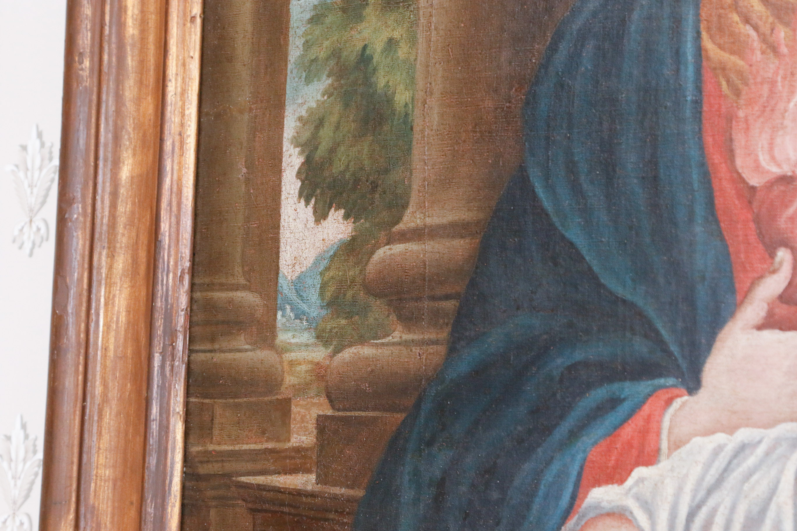 18th C. Oil on Canvas Portrait of Madonna and Christ Child