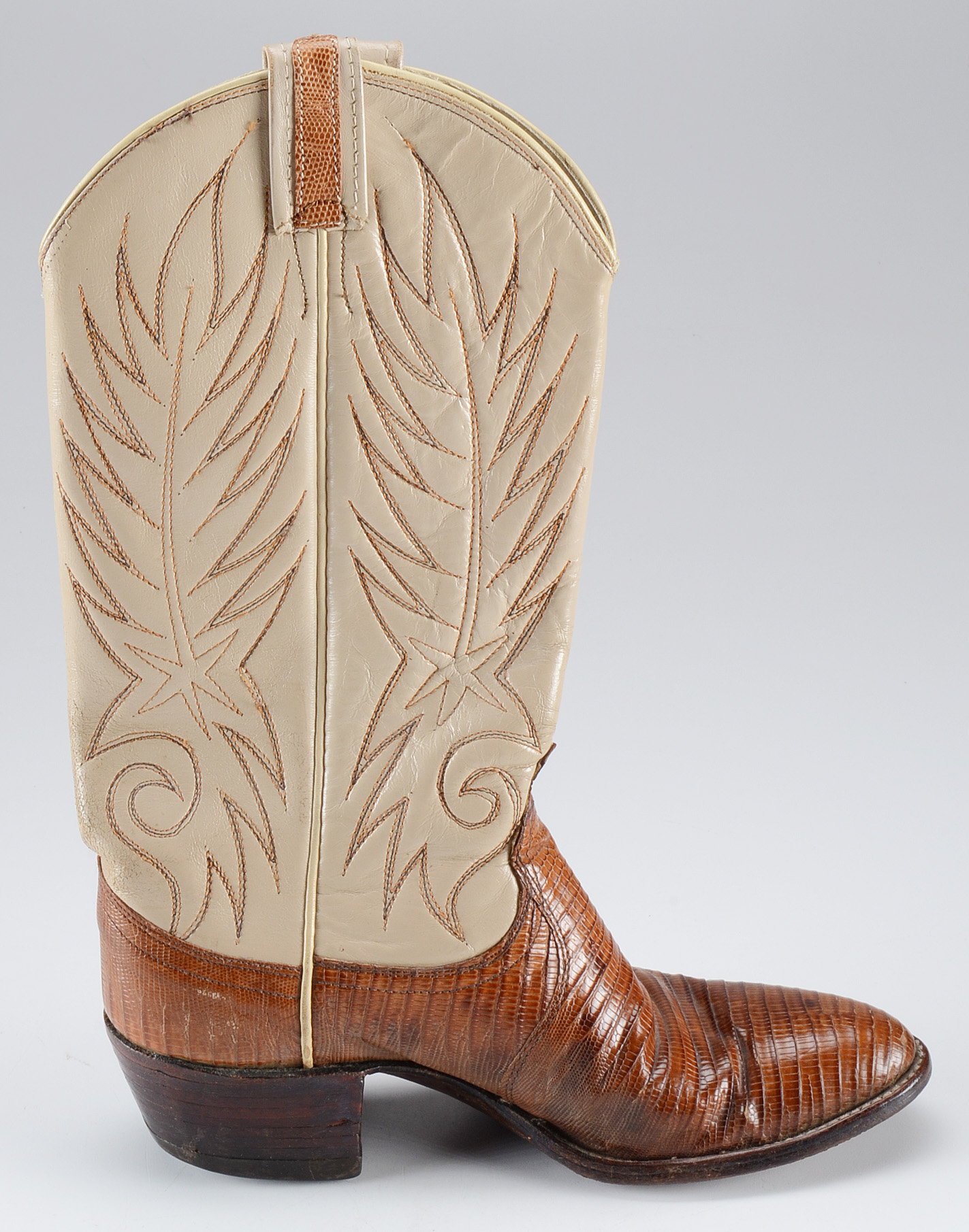 Women's Dan Post Leather and Lizard Skin Cowboy Boots