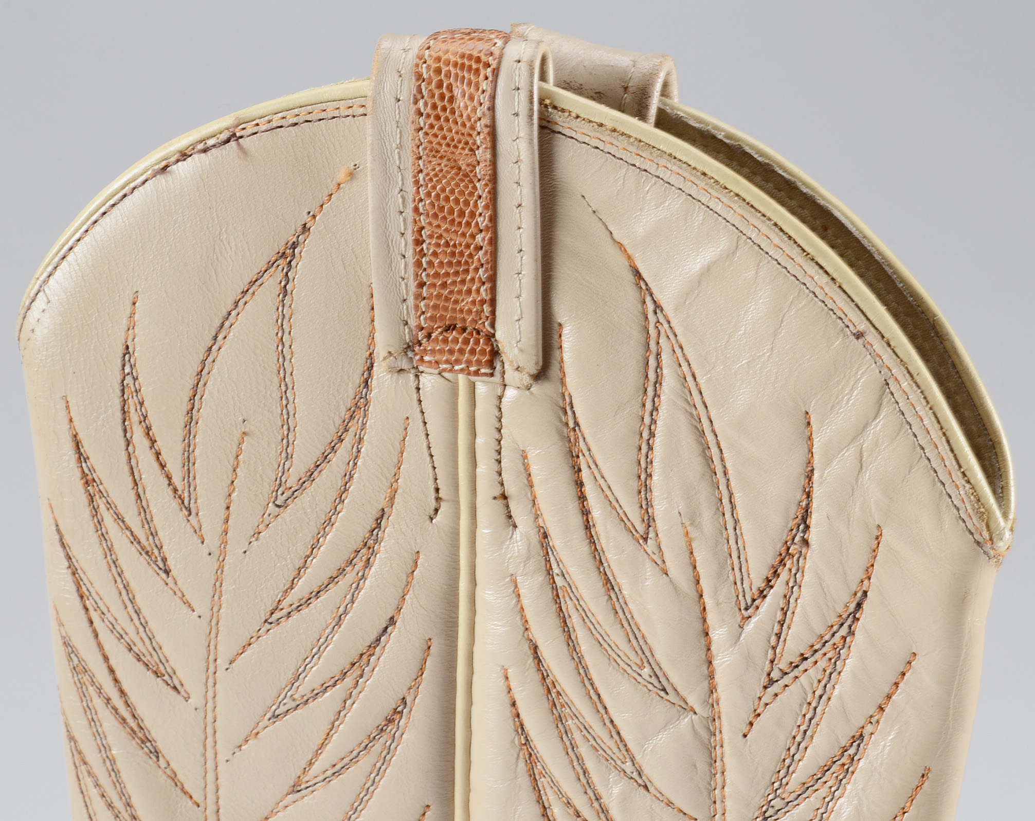 Women's Dan Post Leather and Lizard Skin Cowboy Boots