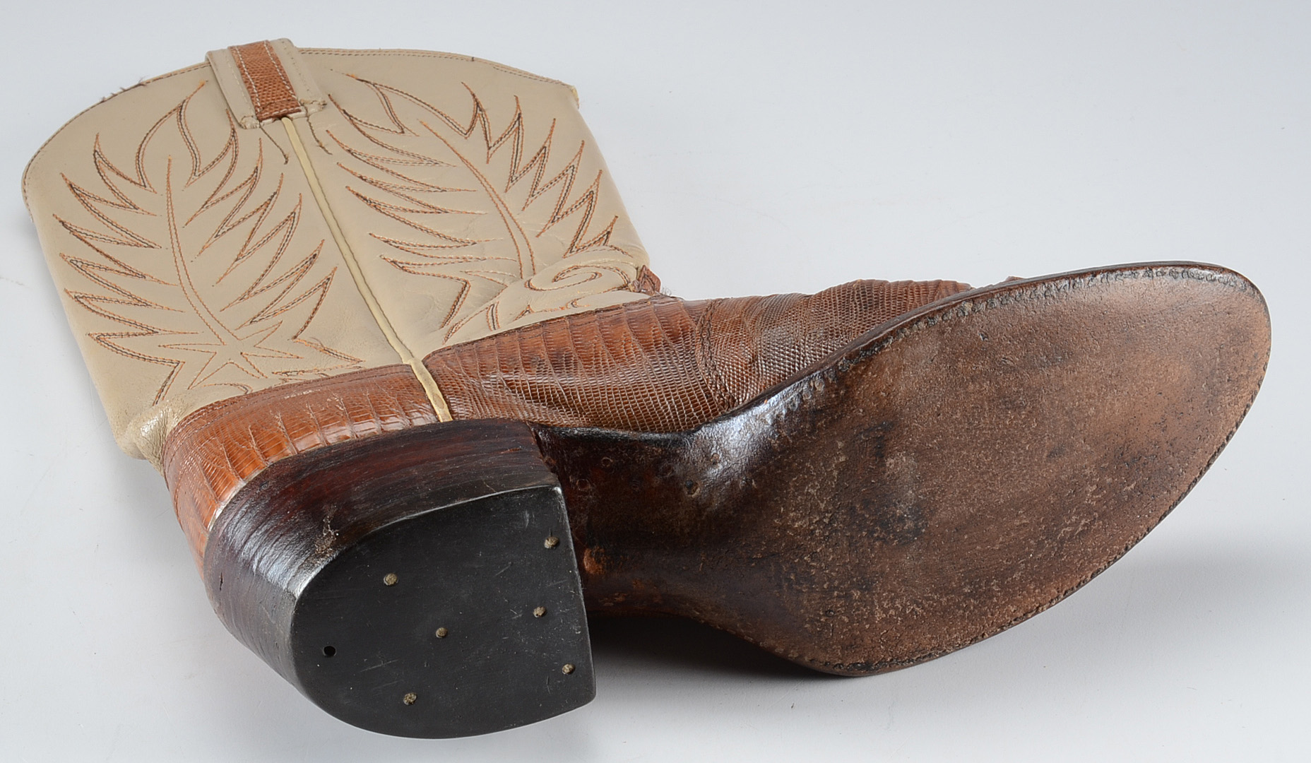 Women's Dan Post Leather and Lizard Skin Cowboy Boots