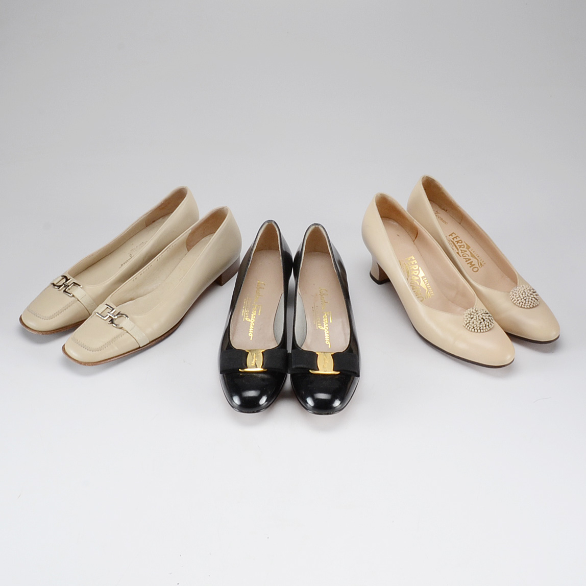 Three Pairs of Salvatore Ferragamo Shoes