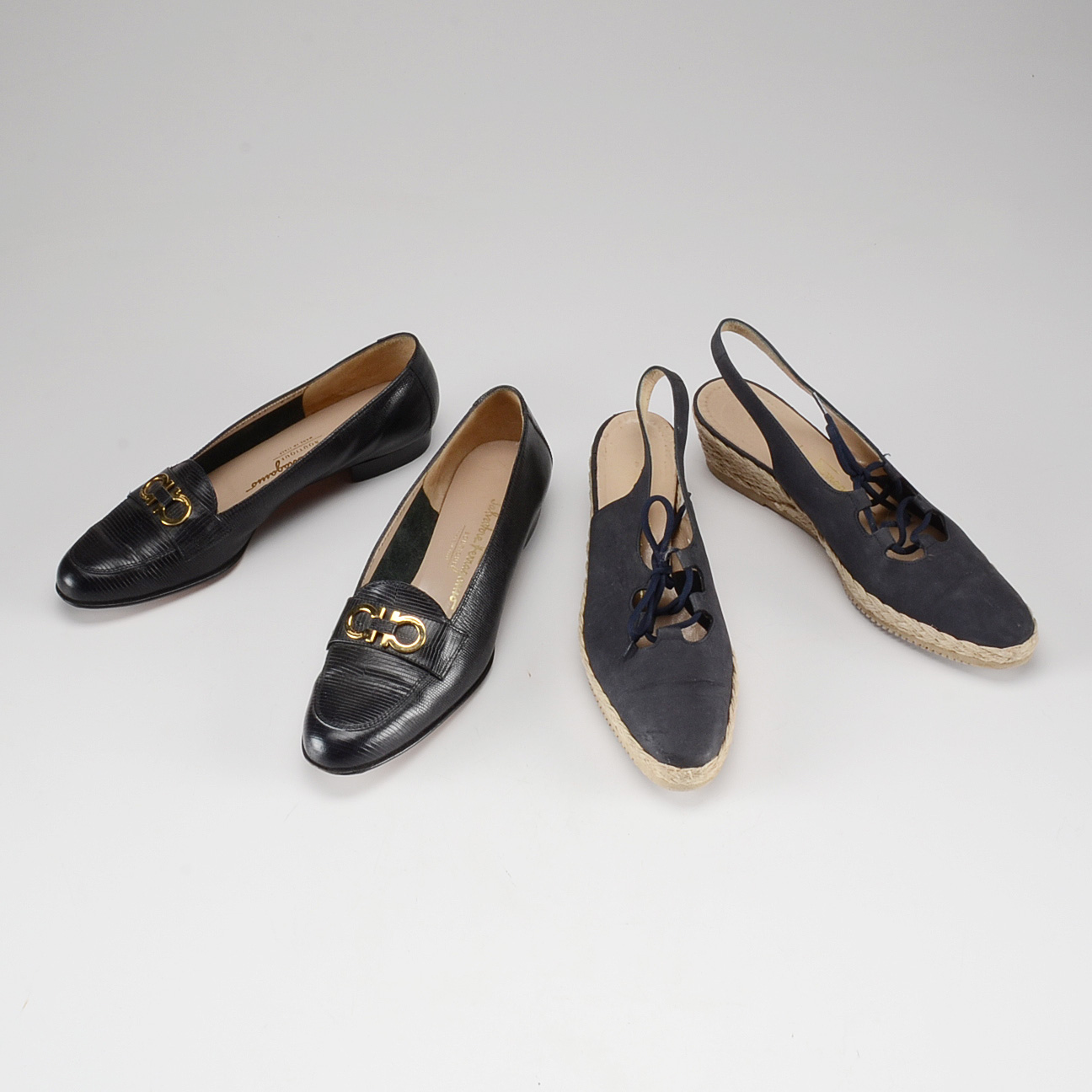 Two Pairs of Salvatore Ferragamo Shoes