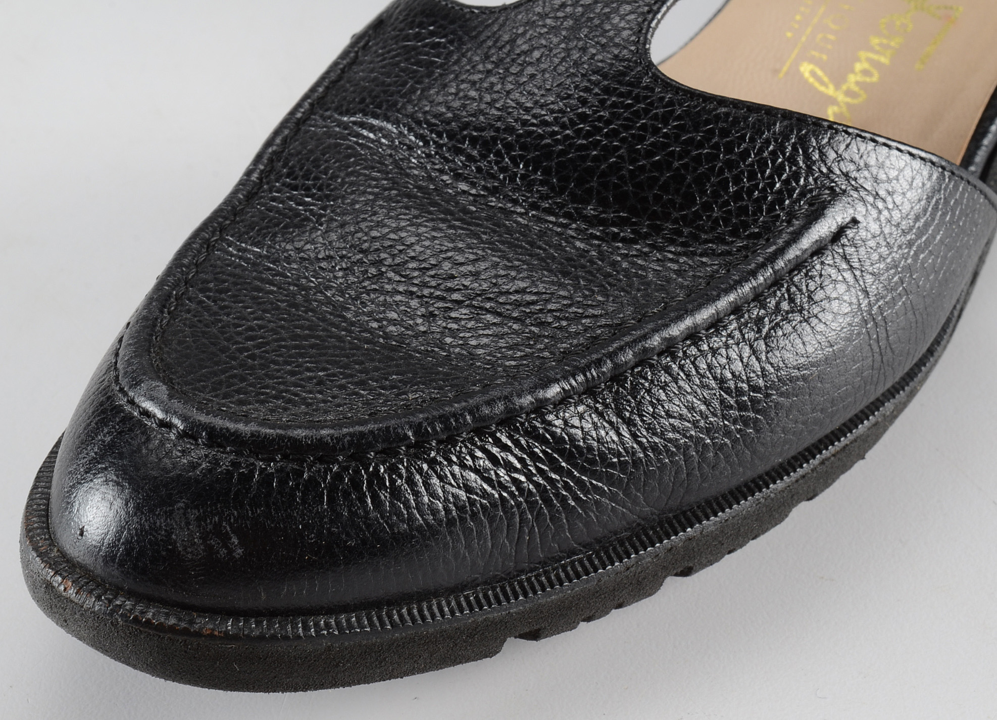 Salvatore Ferragamo Black T-Strap Shoes