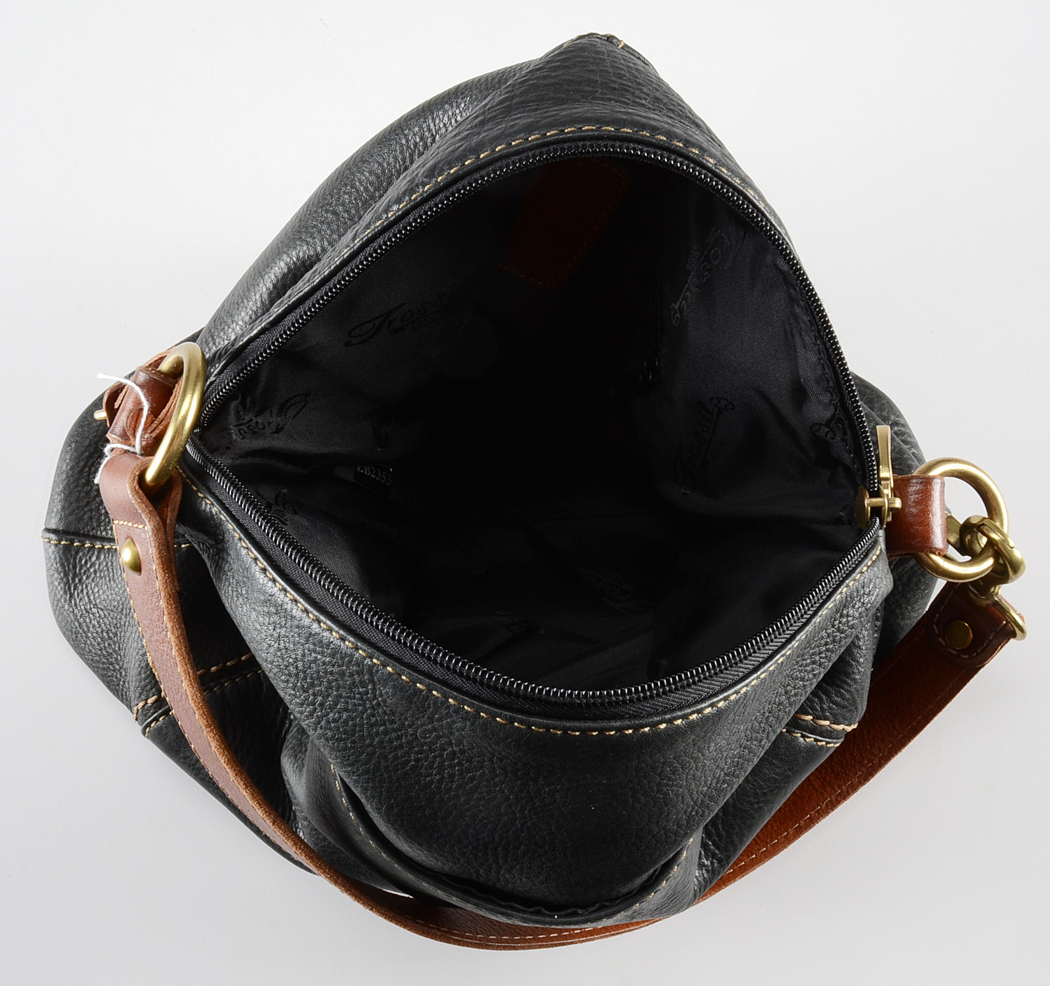 Fossil Navy Leather Handbag