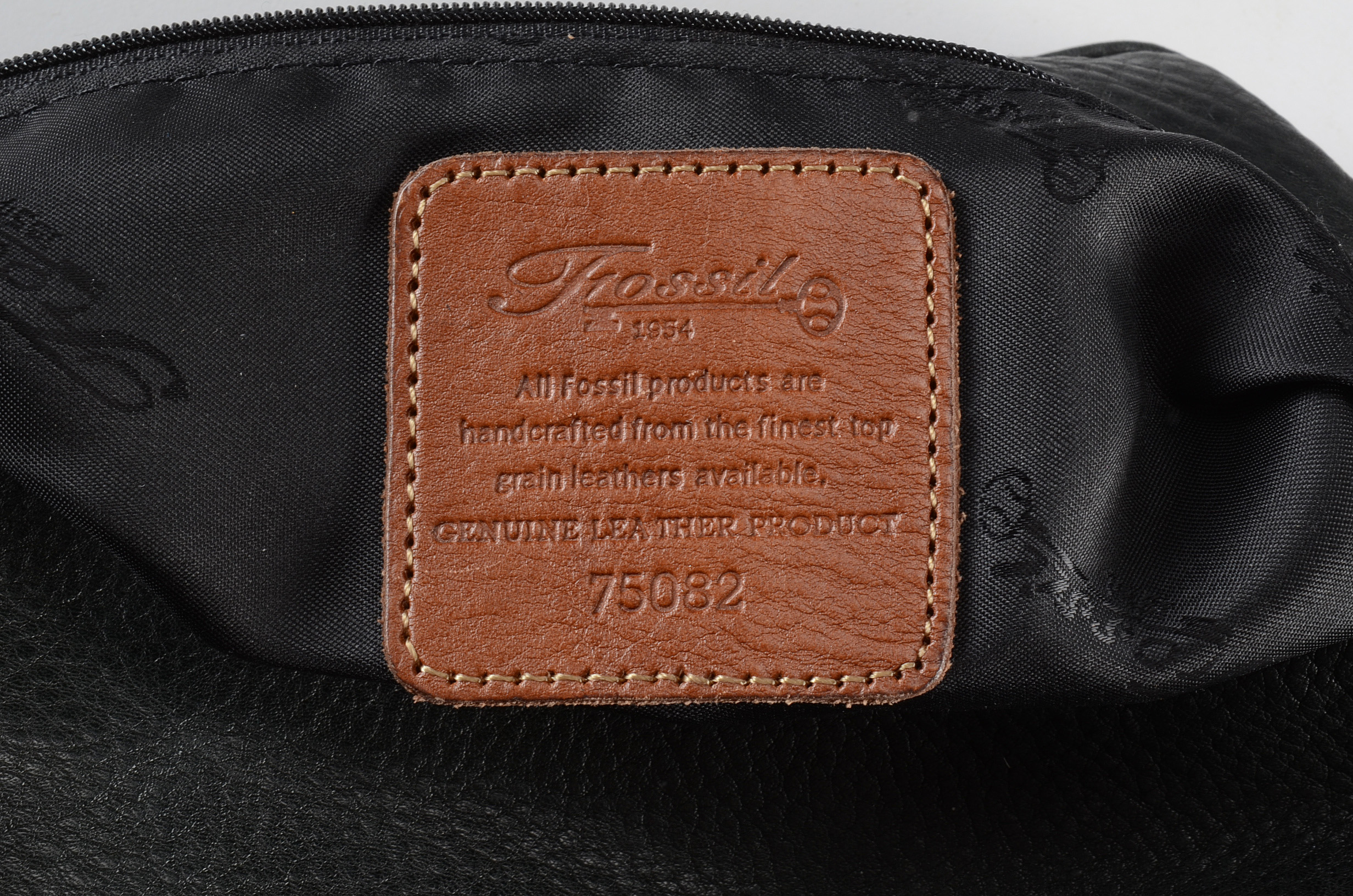 Fossil Navy Leather Handbag