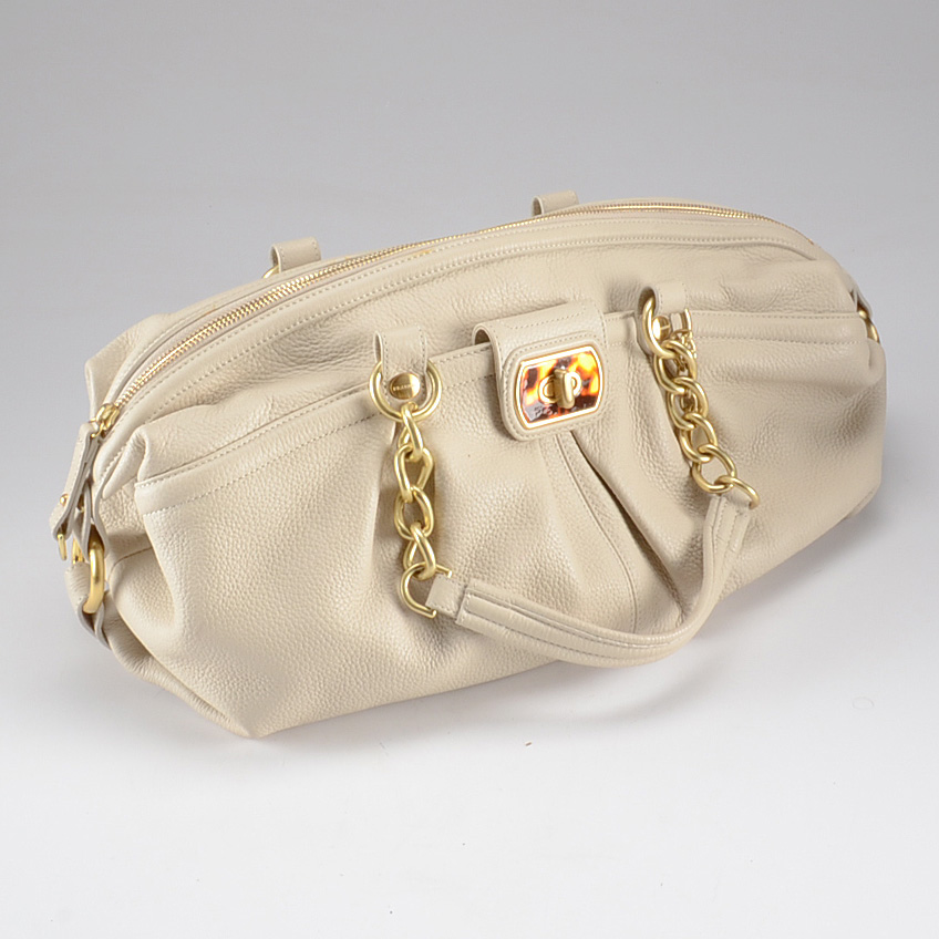 Brahmin Ivory Leather Handbag