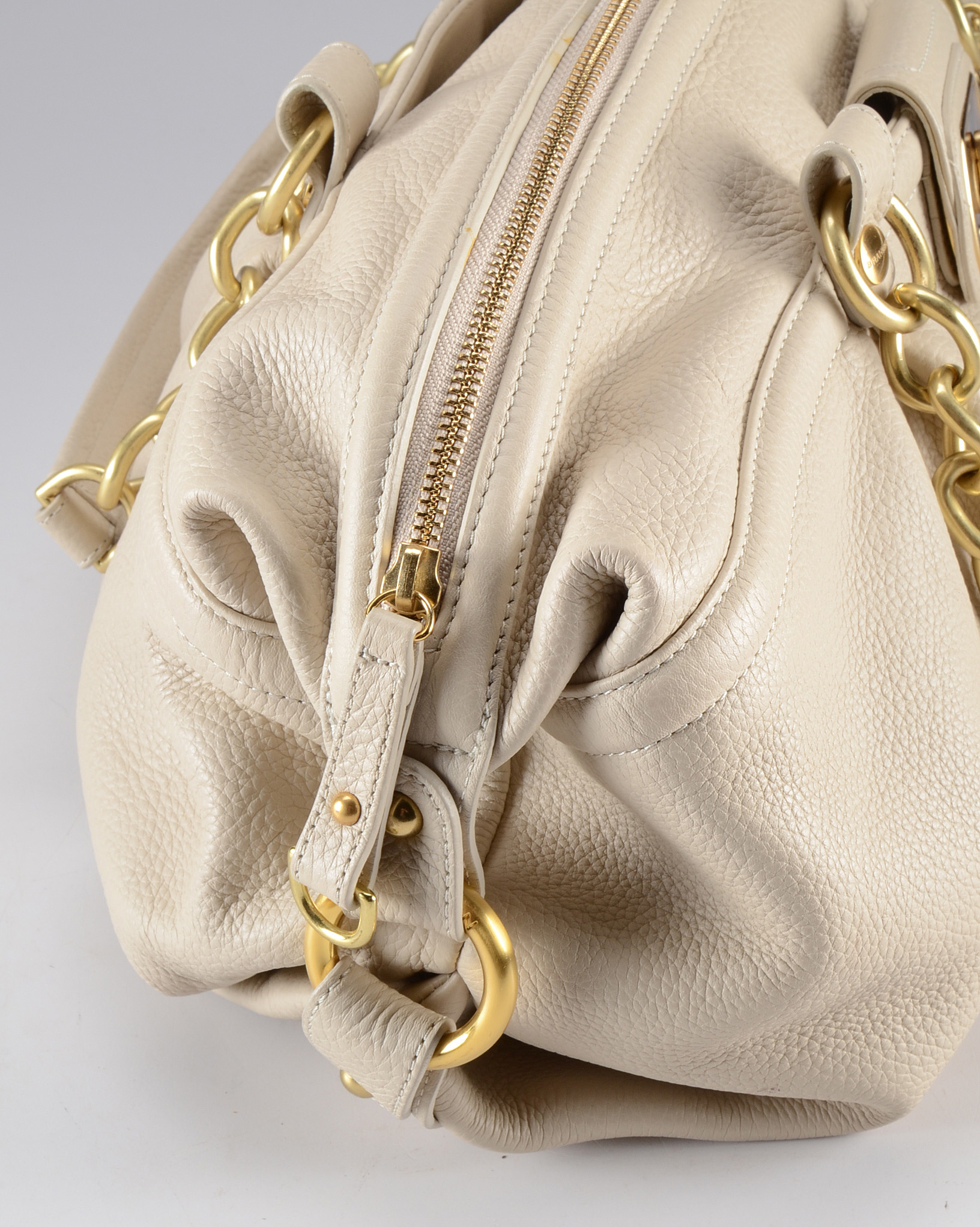 Brahmin Ivory Leather Handbag