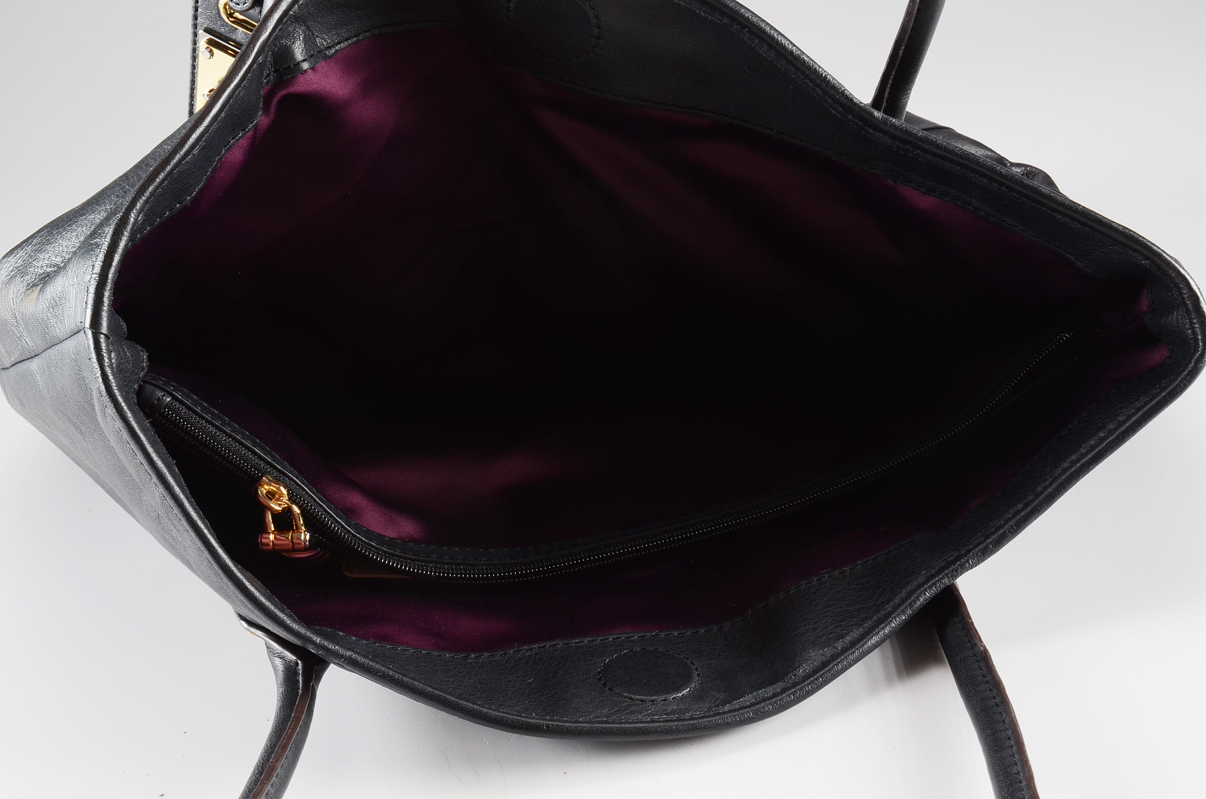 B. Makowsky Black Leather Tote