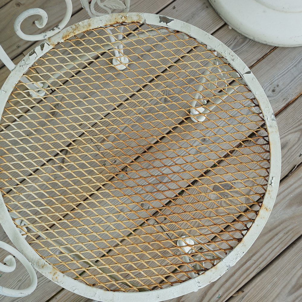 White Wrought Iron Dining Table and Chairs