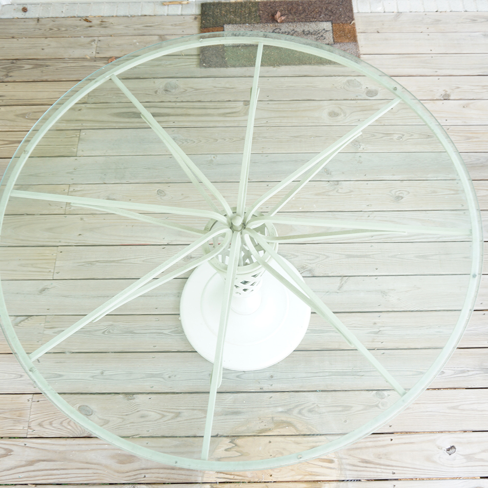 White Wrought Iron Dining Table and Chairs