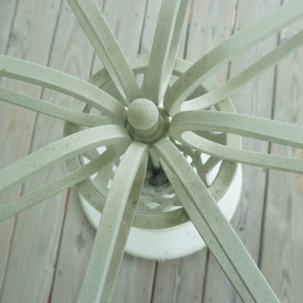 White Wrought Iron Dining Table and Chairs