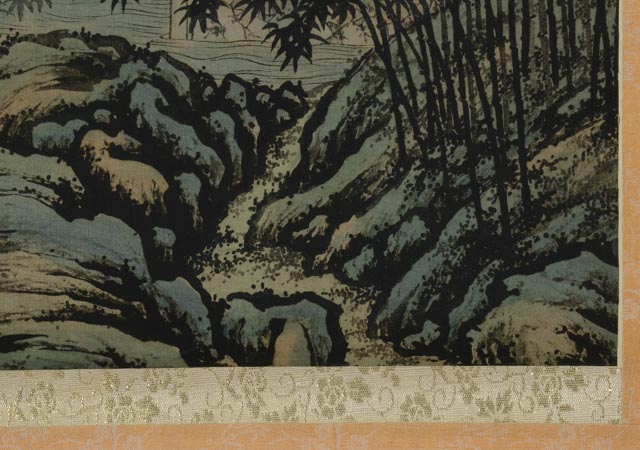 Vintage Chinese Hand-Painted Silk Hanging Scroll