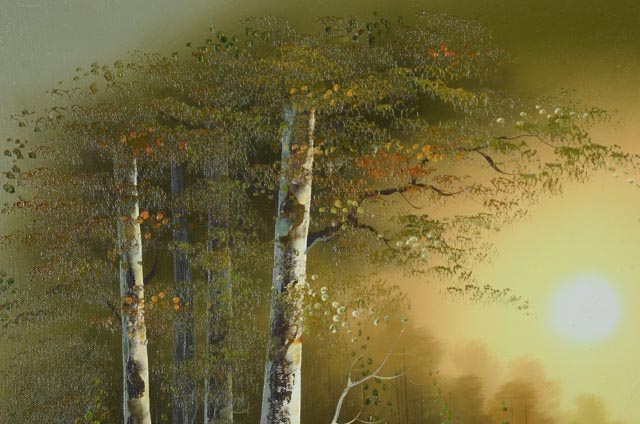 Sue Young Original Oil Landscape Painting with Water Mill