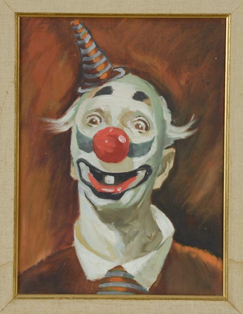 Original Oil on Canvas Painting of Clown
