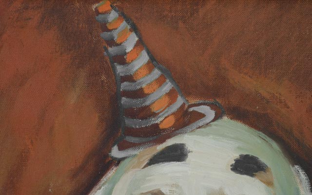 Original Oil on Canvas Painting of Clown