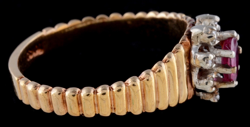 10K Yellow Gold Ruby and Diamond Ring