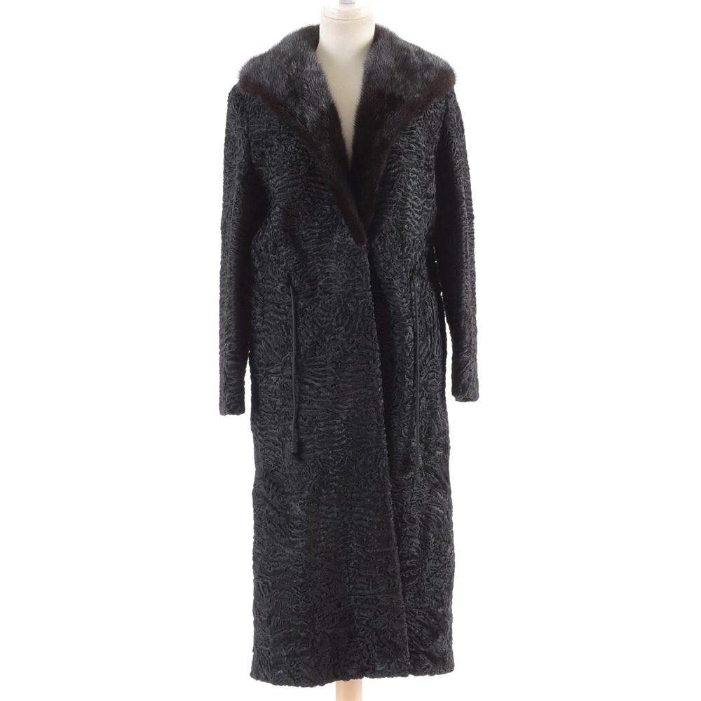 Fettner Friedman Furs Ranch Mink and Broadtail Lamb Fur Coat