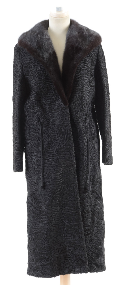 Fettner Friedman Furs Ranch Mink and Broadtail Lamb Fur Coat