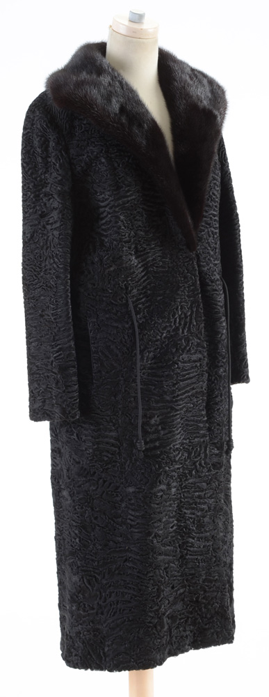 Fettner Friedman Furs Ranch Mink and Broadtail Lamb Fur Coat