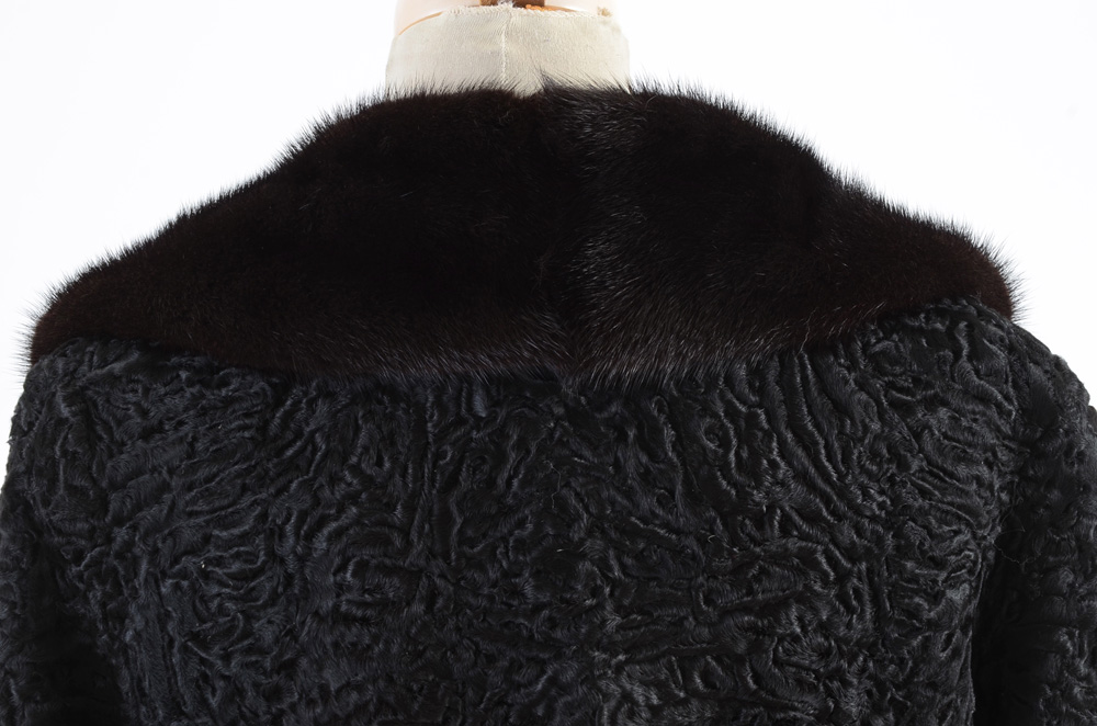 Fettner Friedman Furs Ranch Mink and Broadtail Lamb Fur Coat