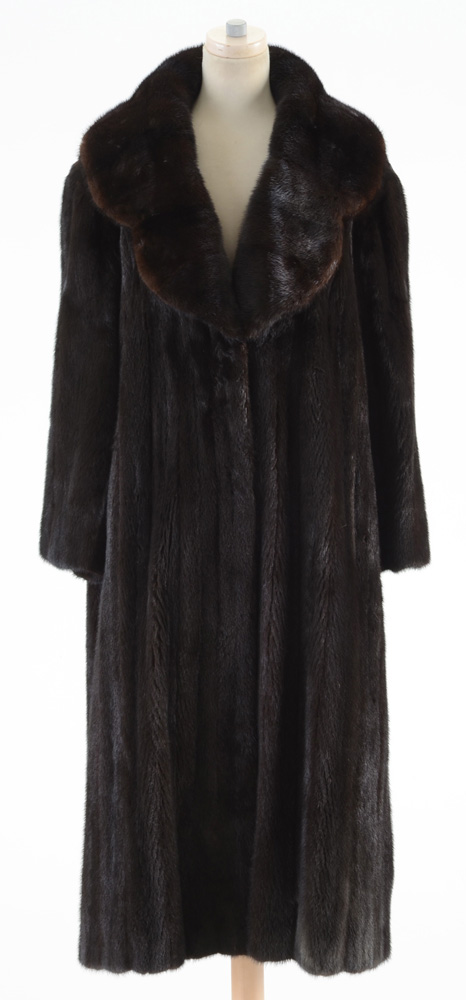 Lowenthals' Chocolate Mink Fur Full Length Coat