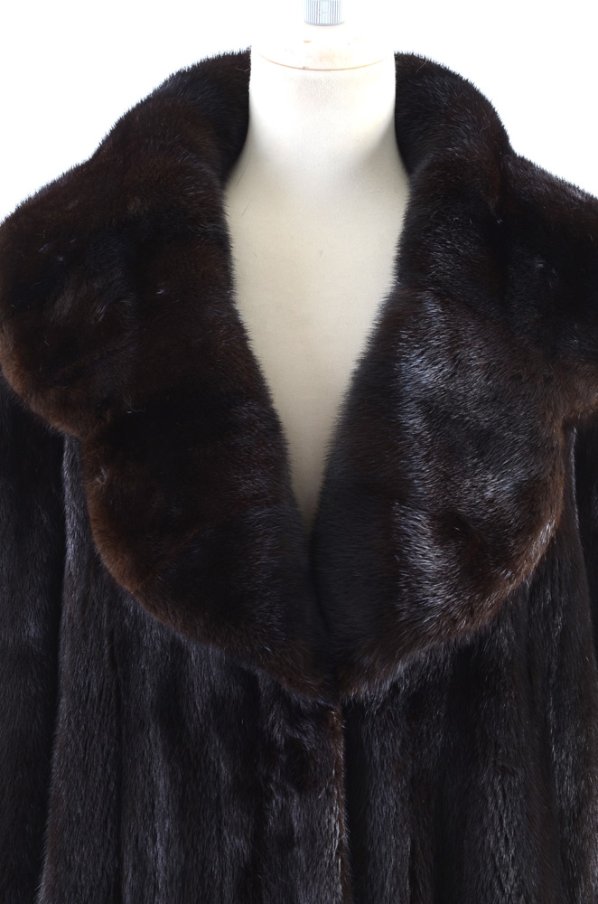 Lowenthals' Chocolate Mink Fur Full Length Coat