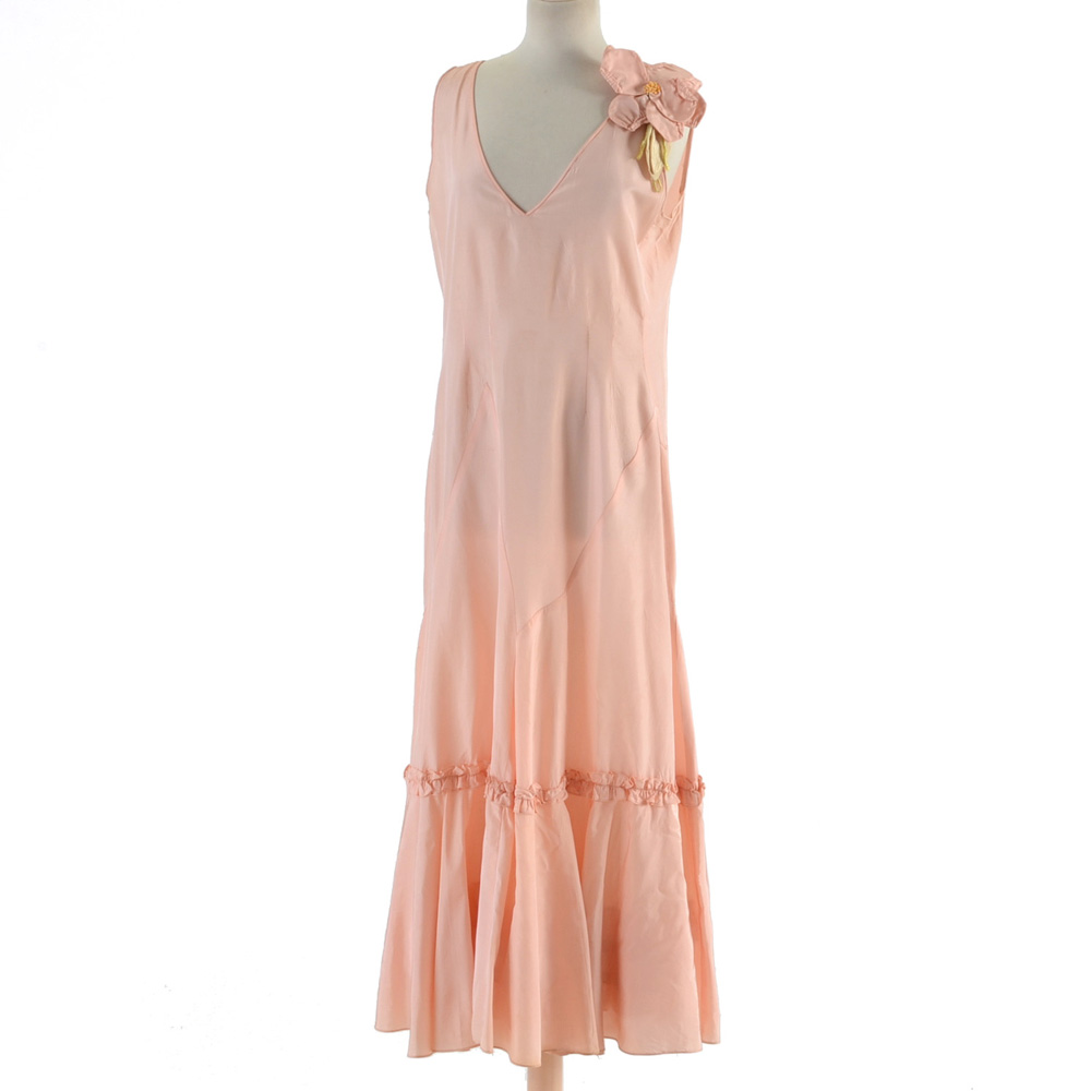 1930s Vintage Hand Made Taffeta Evening Dress