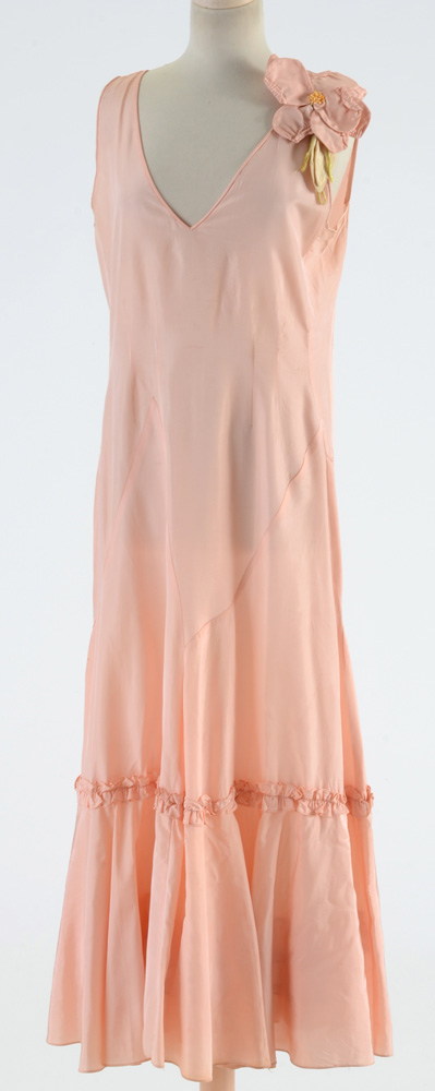 1930s Vintage Hand Made Taffeta Evening Dress