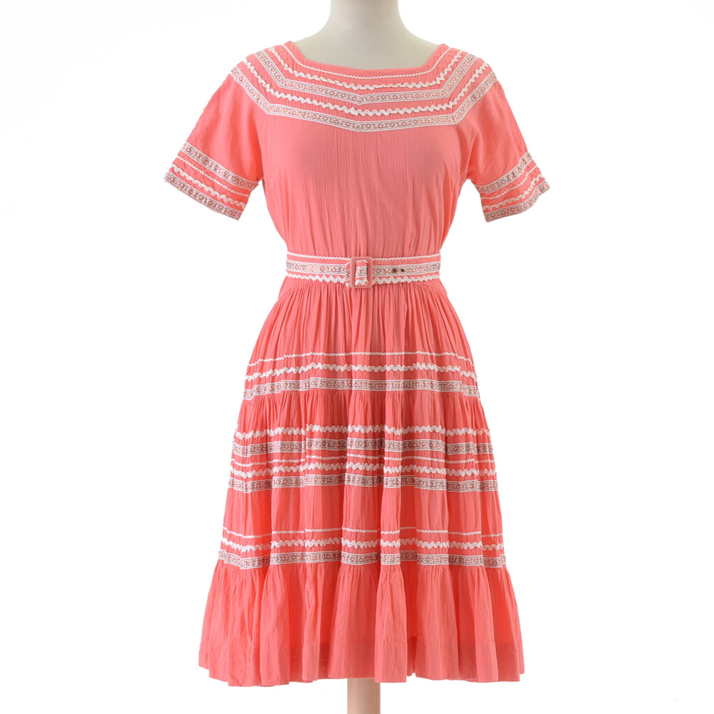 1960s Vintage Cotton Crepe Dress