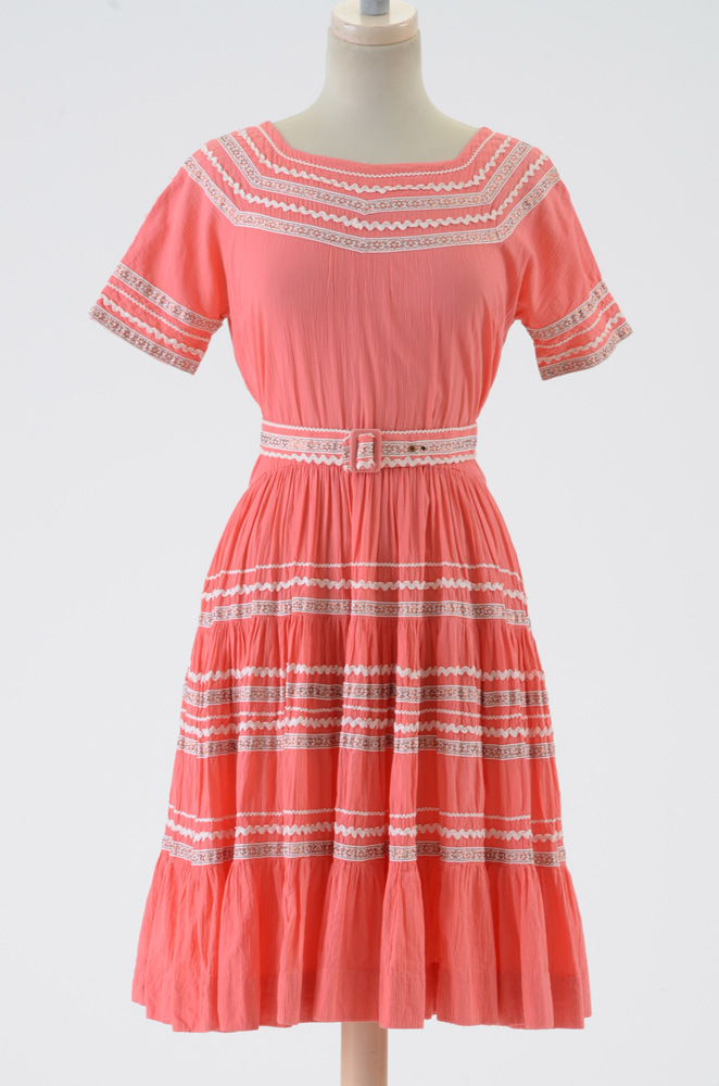 1960s Vintage Cotton Crepe Dress