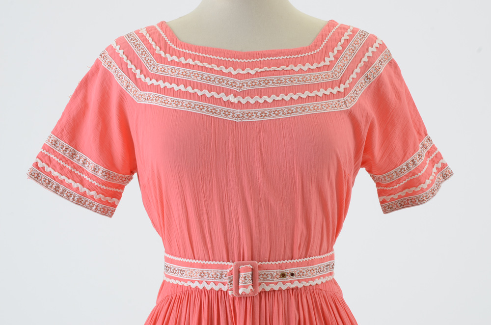 1960s Vintage Cotton Crepe Dress