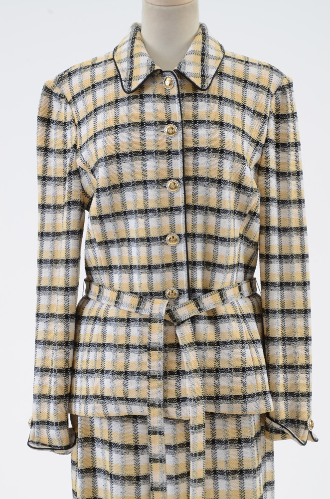 St. John Collection Plaid Knit Suit