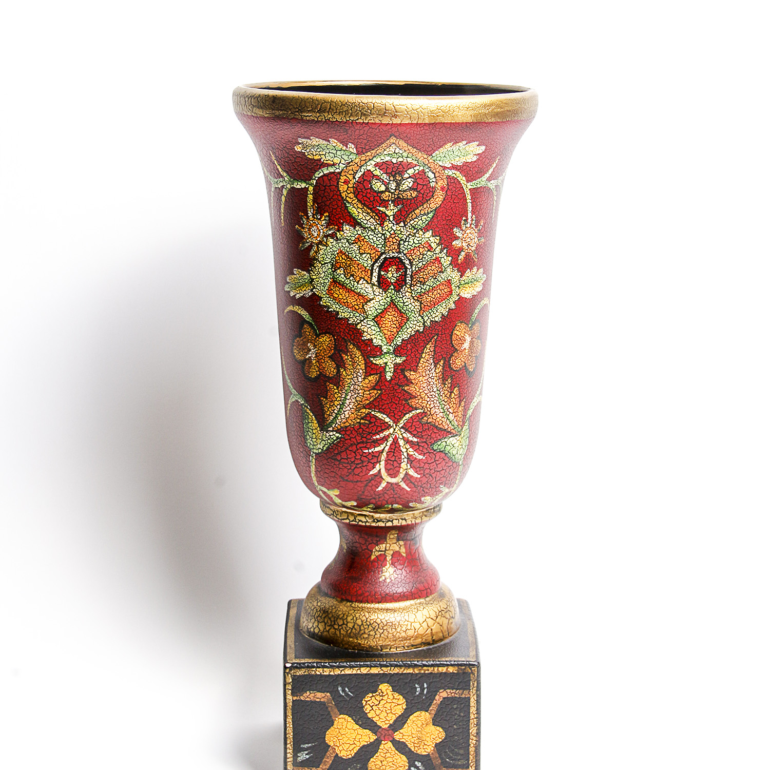 Antique Looking Container, Vase and Candle Holders