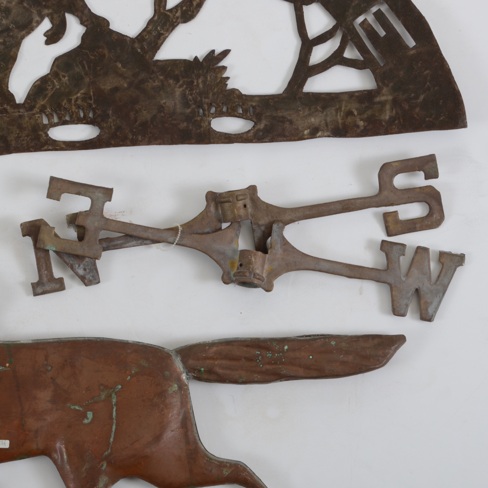 Vintage Weather Vane and Metal Sign