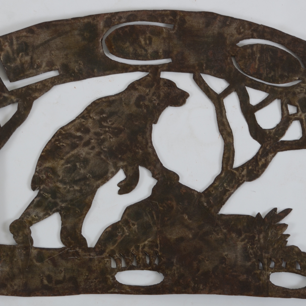 Vintage Weather Vane and Metal Sign