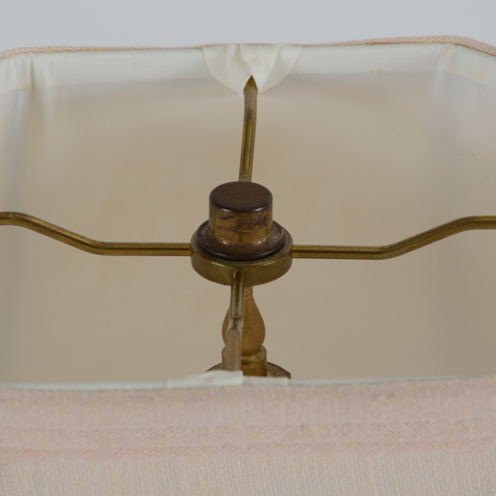 Turned Wood Table Lamps in Walnut Finish