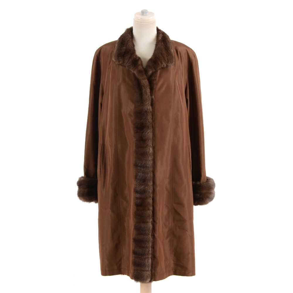 Women's Sheared Rabbit and Mink Fur Coat
