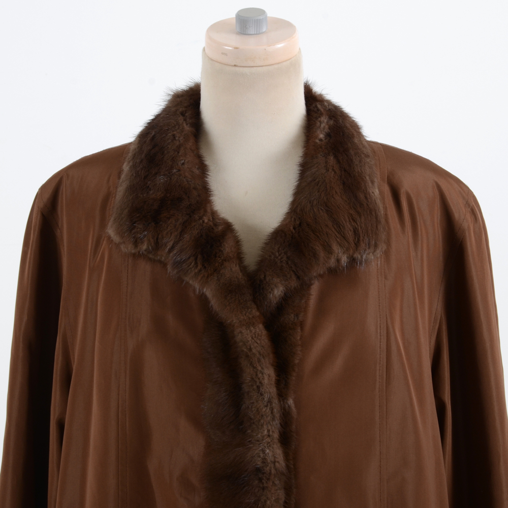 Women's Sheared Rabbit and Mink Fur Coat