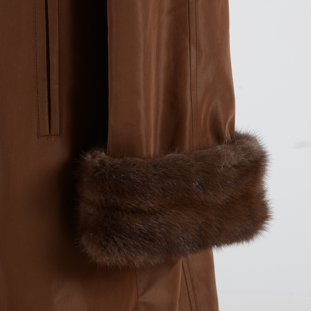 Women's Sheared Rabbit and Mink Fur Coat