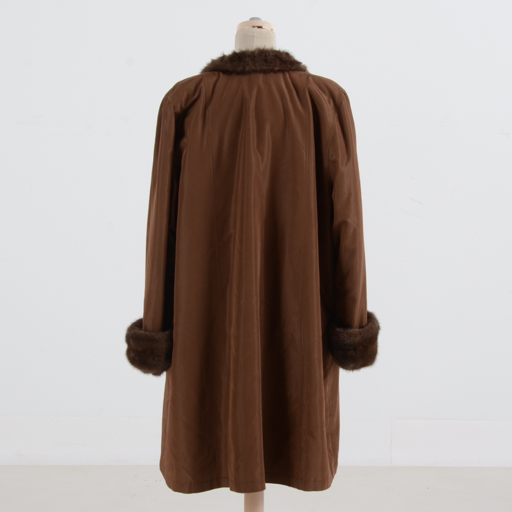 Women's Sheared Rabbit and Mink Fur Coat